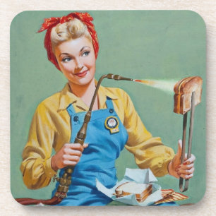 Dessous-de-verre Rosie le Riveter fait du fromage rôti