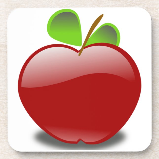 Dessous de verre rouge Apple Cork (Devant)