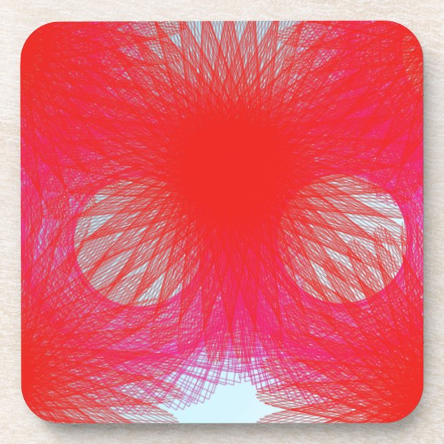 Dessous-de-verre rouge bricolage (Devant)
