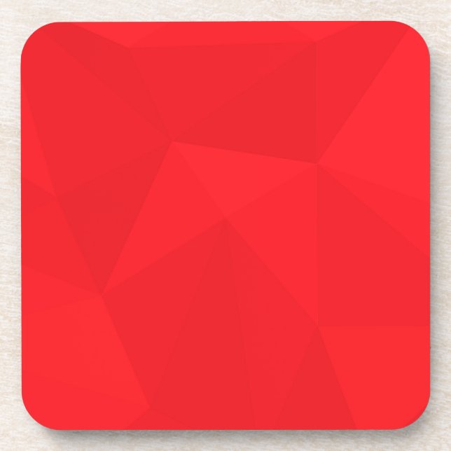 Dessous-de-verre Rouge, cool, unique, tendance, conception géométri (Devant)