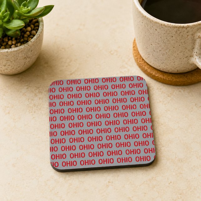 Dessous-de-verre Rouge et Gris Ohio (Créateur téléchargé)