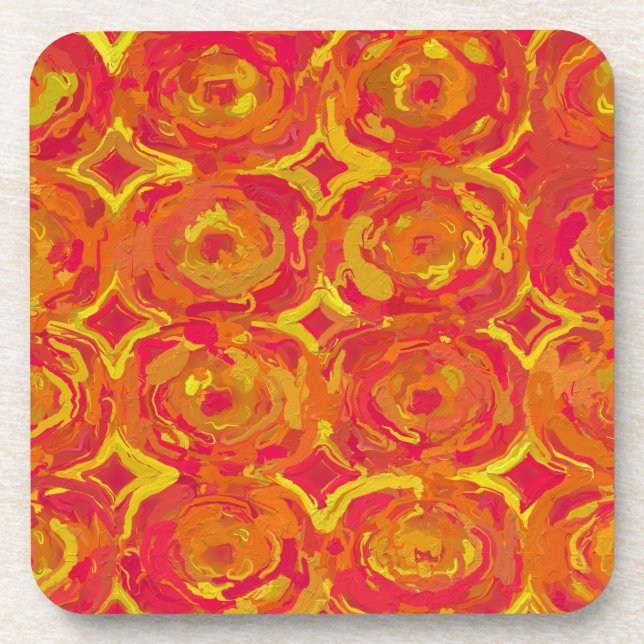Dessous-de-verre Rouge et jaune (Devant)