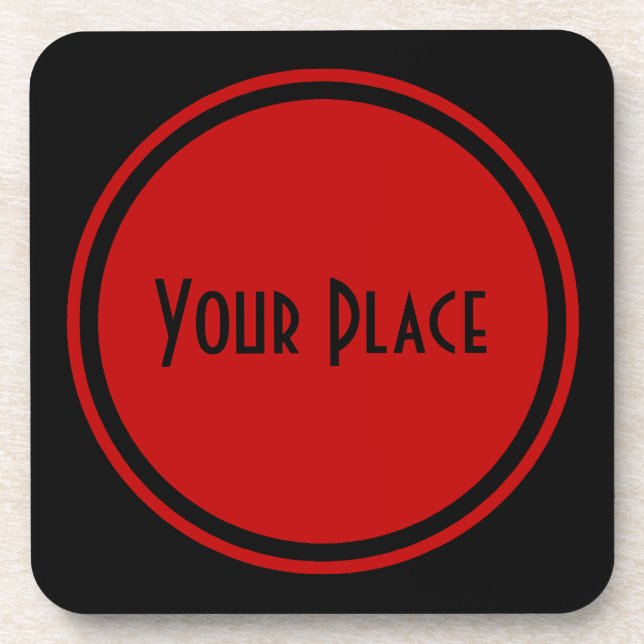 Dessous-de-verre Rouge simple pourtant sophistiqué (Devant)