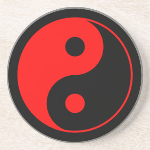 Dessous de verre rouges et noirs de symbole de Yin
