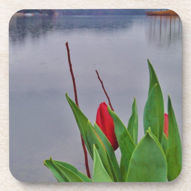 Dessous-de-verre Rouges Tulipes Blue Lake Arrowhead (Devant)