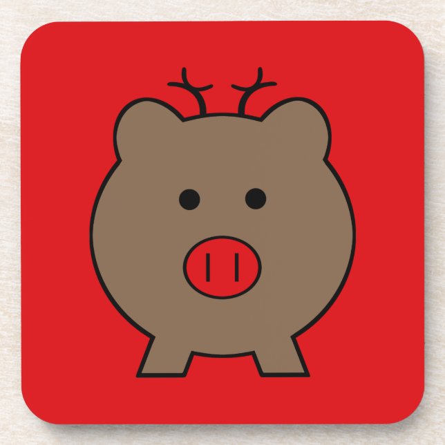Dessous-de-verre Roy le cochon de Noël (Devant)