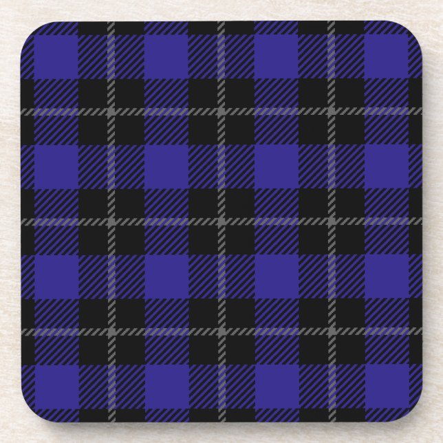 Dessous-de-verre Royal Blue Black Plaid (Devant)