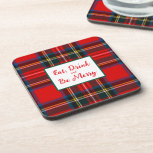 Dessous-de-verre Royal Stewart Manger Boire Se Réjouir Xmas Carreau