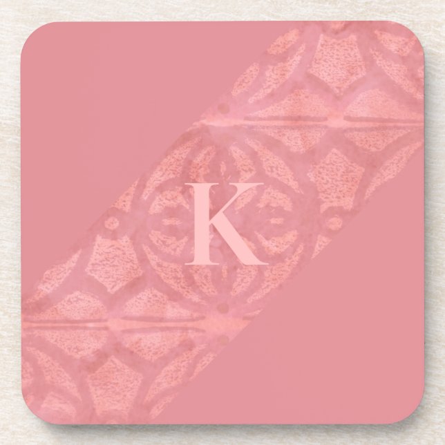 Dessous-de-verre Ruddy Pink Batik Letter (Devant)