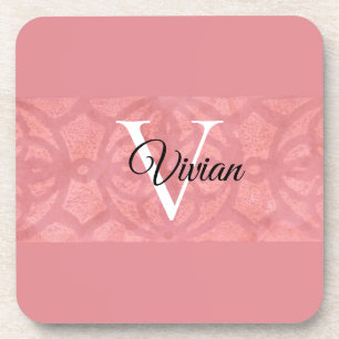 Dessous-de-verre Ruddy Pink Batik Nom Monogrammé