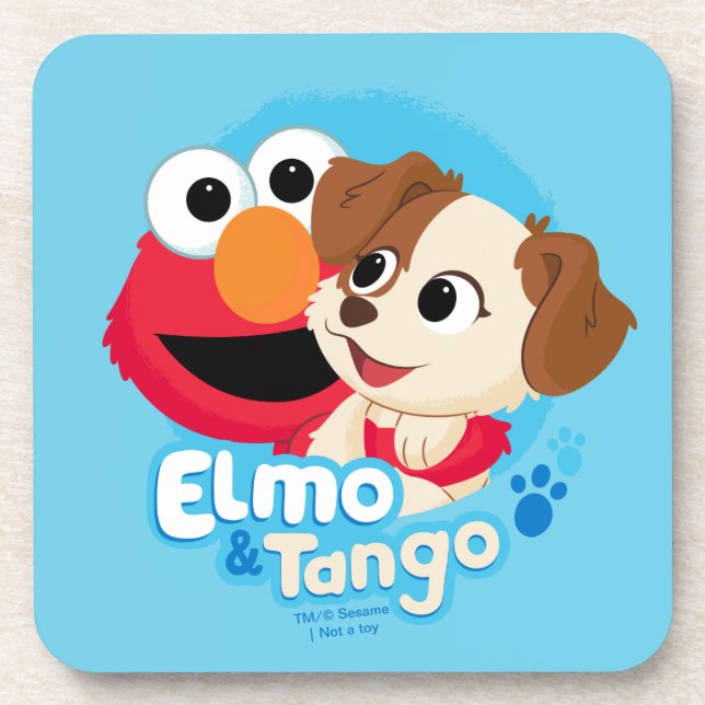Dessous-de-verre Rue Sésame | Badge Elmo & Tango (Devant)