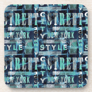 Dessous-de-verre rue, urban, style, ville, words, graffiti, bleu,