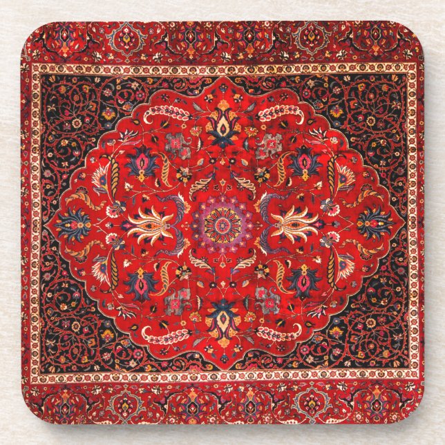Dessous-de-verre Rug perse rouge de Mashhad (Devant)