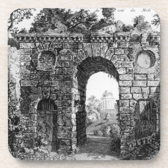 Dessous-de-verre Ruines au milieu des jardins de Kew, 'du Gard (Devant)