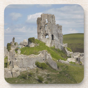 Dessous-de-verre Ruines du château de Corfe, près de Wareham, Dorse