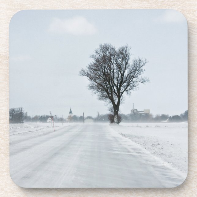 Dessous-de-verre Rural winter road (Devant)