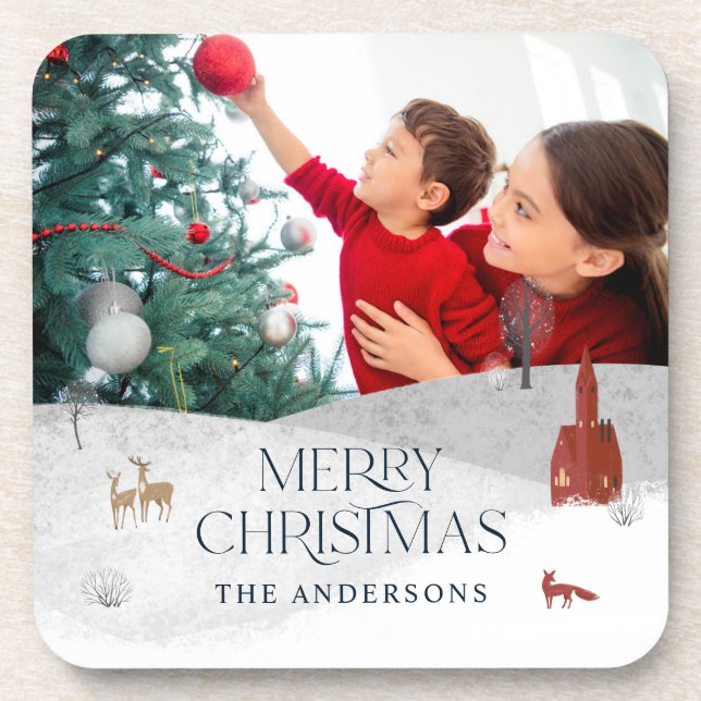 Dessous-de-verre Russe traditionnel 1 photo hiver Joyeux Noël (Devant)