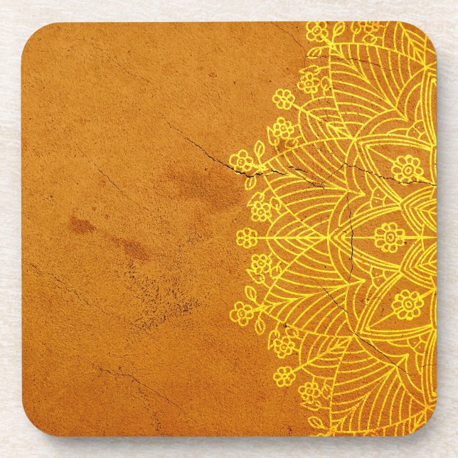 Dessous-de-verre Rust Mandala Zen Rustic Corps Esprit esprit rustiq (Devant)