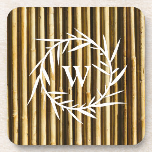 Dessous-de-verre Rustic Bamboo Monogram Vertical Lines Pattern
