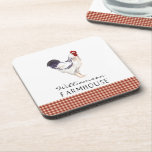 Dessous-de-verre Rustic Farmhouse Watercolor Rooster Family Name<br><div class="desc">Rustic Farmhouse Watercolor Rooster Family Name Beverage Coaster Set - Perfect for your country home - unique coasters feature a watercolor rooster, personalized with your family name and accented with red gingham. Perfect for entertaining family and friends. Makes a thoughtful wedding or housewarming gift to be treasured for years to...</div>