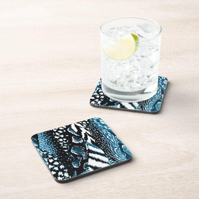 Dessous-de-verre Safari bleu (Côté Droit)