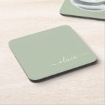 Dessous-de-verre Sage Green Minimaliste Moderne Monogramme Élégant<br><div class="desc">Découvrez notre collection moderne minimaliste de monogramme Sage Green : Élégez votre esthétique avec une sophistication sereine et une élégance intemporelle. Notre collection présente des designs minimalistes dans une teinte verte sage et tranquille, complétés par des monogrammes raffinés adaptés à votre style personnel. De la papeterie polie aux accessoires polyvalents,...</div>