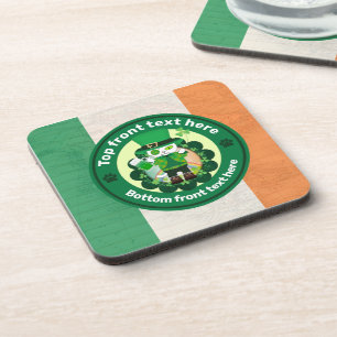 Dessous-de-verre Saint Patrick avec un chat à un oeil heureux