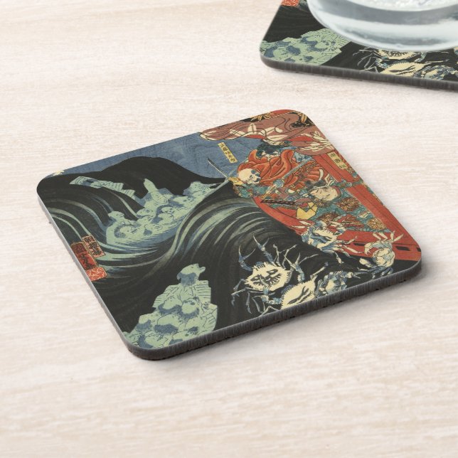 Dessous-de-verre Samouraï contre les crabes fantômes (Côté gauche)