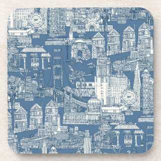 Dessous-de-verre San Francisco toile denim cobalt