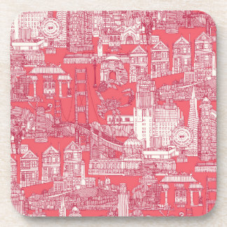 Dessous-de-verre San Francisco toile viva magenta rose rose