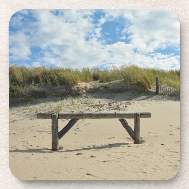 Dessous-de-verre Sand dunes with wooden fence (Devant)