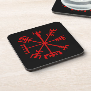 Dessous-de-verre Sang Rouge Vegvísir (Viking Compass)