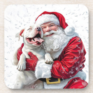 Dessous-de-verre Santa Claus et Pitbull Chien Chien Chien Chien