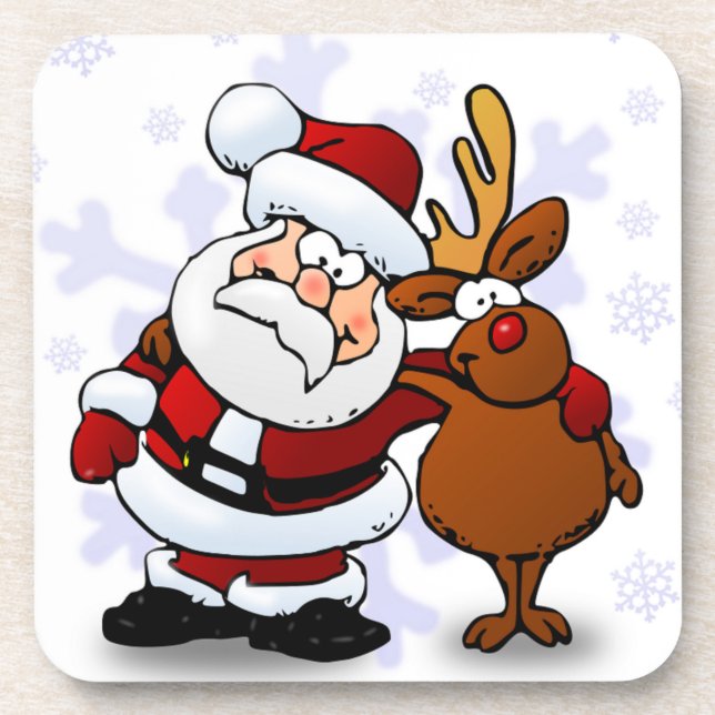DESSOUS-DE-VERRE SANTA CLAUS ET RUDOLPH (Devant)
