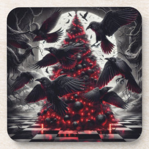 Dessous-de-verre Sapin de Noël gothique   Décoration de fêtes sombr