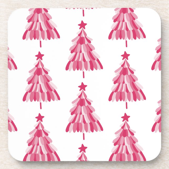 Dessous-de-verre Sapin de Noël rose (Devant)