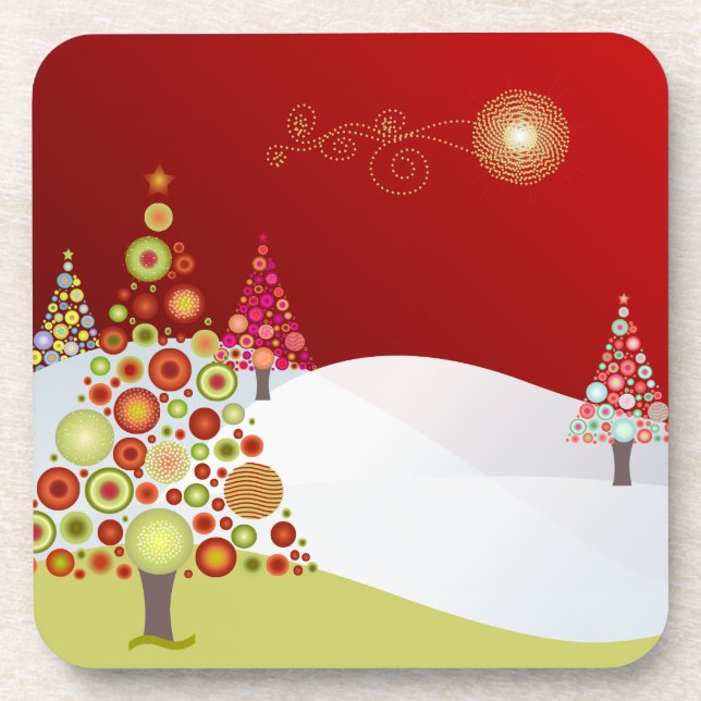 Dessous-de-verre sapins de noël PixDezines (Devant)