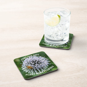 Dessous-de-verre Sauvez les Abeilles Globe Thistle Floral