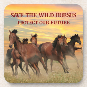Dessous-de-verre Sauvez Les Chevaux Sauvages
