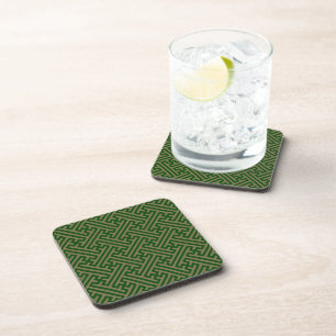 Dessous-de-verre Sayagata motif, japonais, vert et or
