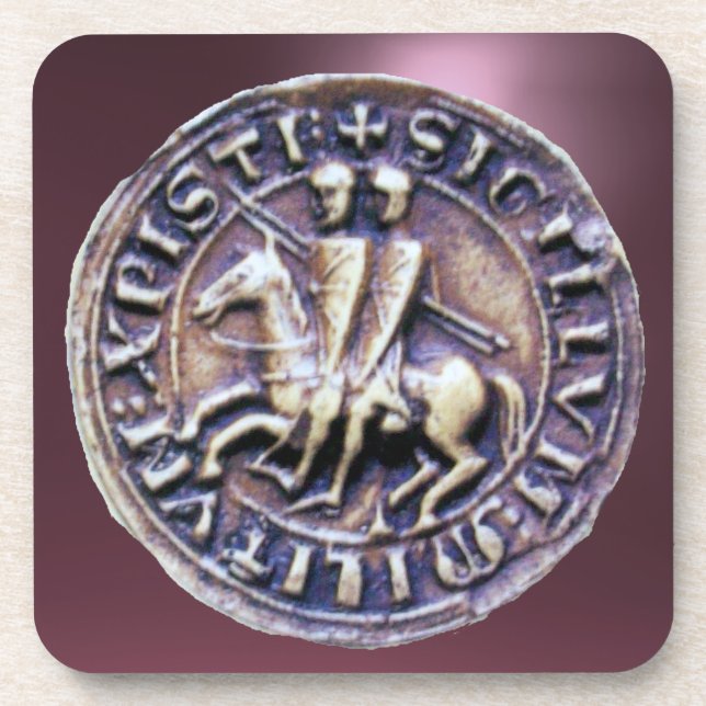 Dessous-de-verre SCEAU DES CHEVALIERS TEMPLAR gem violet (Devant)