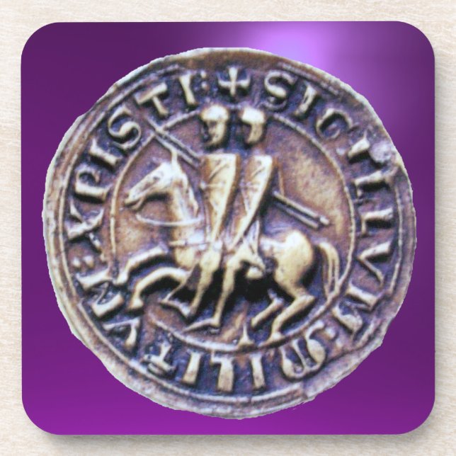 Dessous-de-verre SCEAU DES CHEVALIERS TEMPLAR gem violet (Devant)