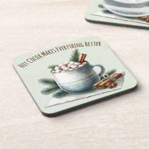 Dessous-de-verre Scène de guimauve de cacao d'hiver cosy