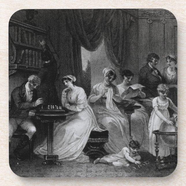 Dessous-de-verre Scène de salon, "du jour social" par Peter (Devant)