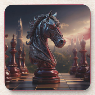 Dessous-de-verre Scène d'échecs fantastiques - Cavalier