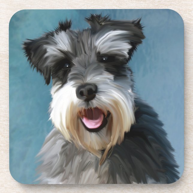Dessous-de-verre Schnauzer Miniature peinture couleur de l'eau (Devant)