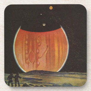 Dessous-de-verre Science-fiction vintage, astronautes sur Ganymède