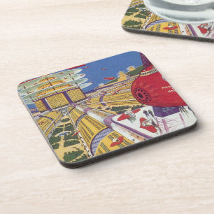 Dessous-de-verre Science-fiction vintage, New York City futuriste