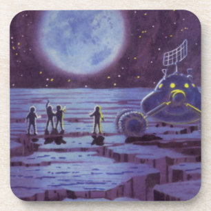Dessous-de-verre Science-fiction vintage Rover terrestre Aliens sur