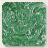sculpture chinoise en dragon de jade vert